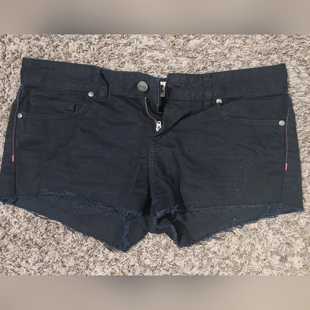 PINK black jean shorts